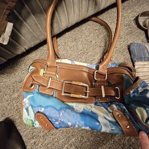 Stylish Brown and Blue Women's Bag